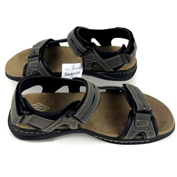 Men's Strap Sandals Brown Memory Foam Open toe Adjustable Beachwear Size 12 NEW - Picture 13 of 16